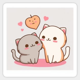 Mochi peach cat and Goma Sticker